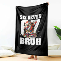 Funny Christmas Six Seven Bruh Throw Blanket Dabbing Santa - Wonder Print Shop