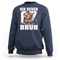 Funny Christmas Six Seven Bruh Sweatshirt Dabbing Santa - Wonder Print Shop