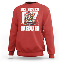 Funny Christmas Six Seven Bruh Sweatshirt Dabbing Santa - Wonder Print Shop