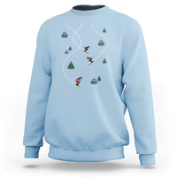 Funny Pixel Ski Snowboard Winter Sport Game Lover Sweatshirt - Wonder Print Shop