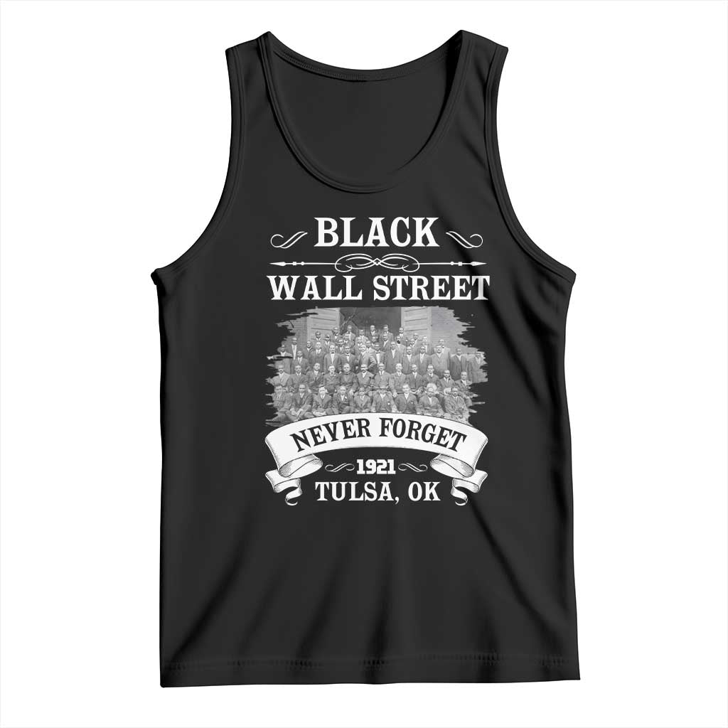 Never Forget Black Wall Street 1921 Tank Top Tulsa Oklahoma Black History Month