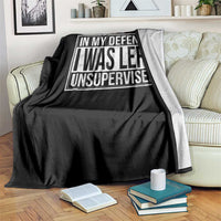 Funny In My Defense I Was Left Unsupervised Throw Blanket - Wonder Print Shop