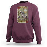 Funny Tarot Card Deadlifts Gym Workout Skeleton Sweatshirt