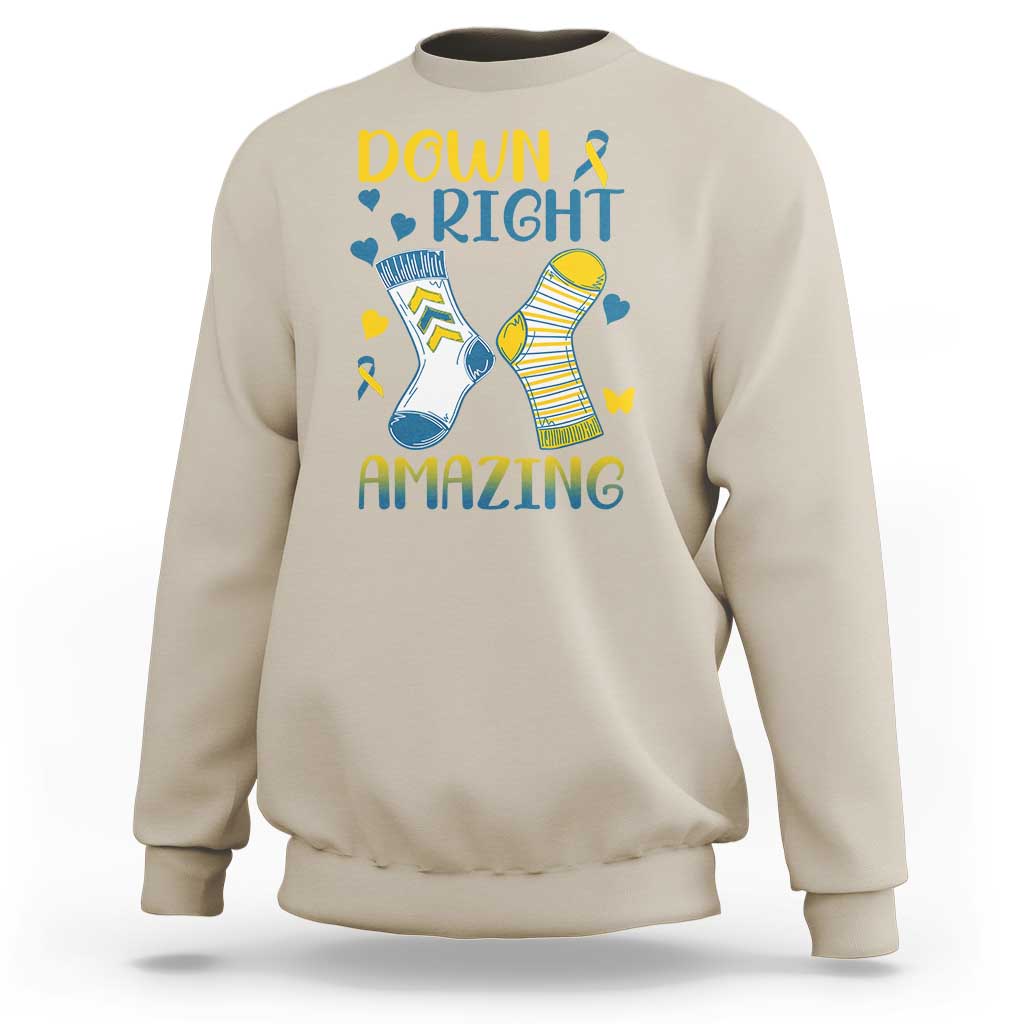 Down Right Amazing Sweatshirt Down Syndrome Awareness Socks Ribbon