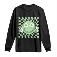 Funny Green Smile Face Eggs Bacon Breakfast St Patrick's Day Long Sleeve Shirt