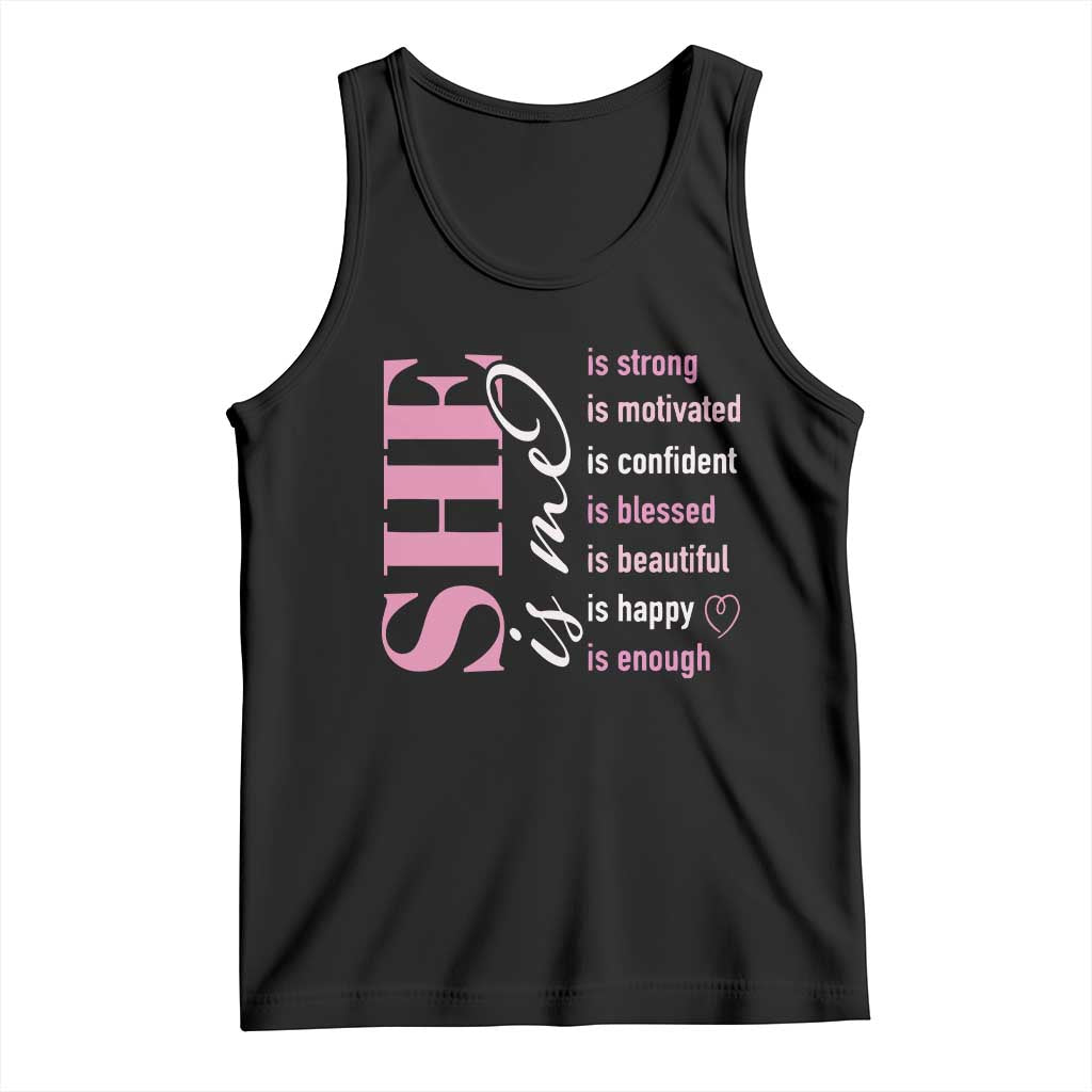 Woman Affirmation Tank Top She Is Strong Motivated Confident Blessed Beautiful