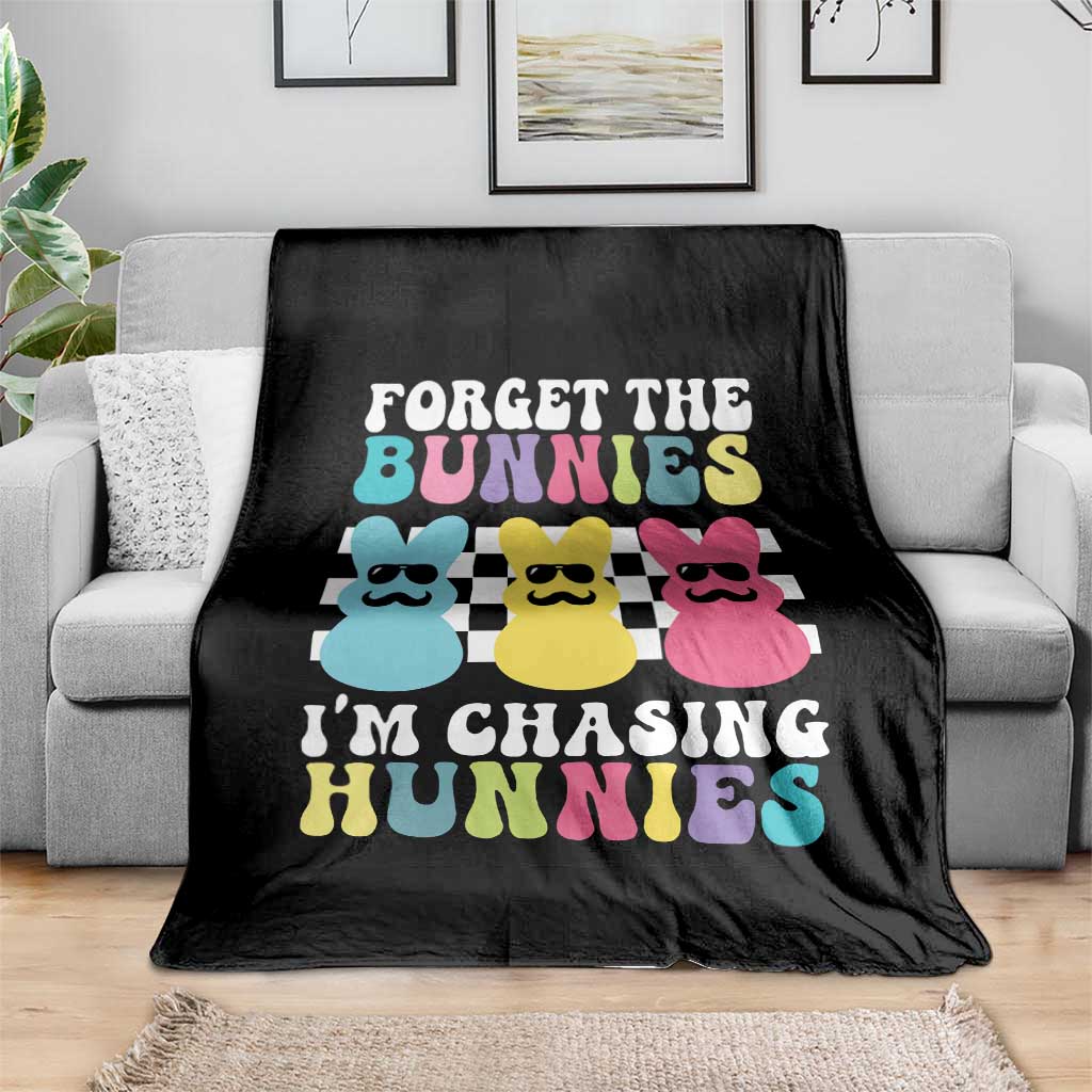 Funny Easter Forget The Bunnies I Am Chasing Hunnies Throw Blanket