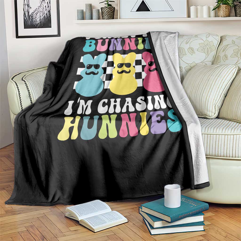 Funny Easter Forget The Bunnies I Am Chasing Hunnies Throw Blanket