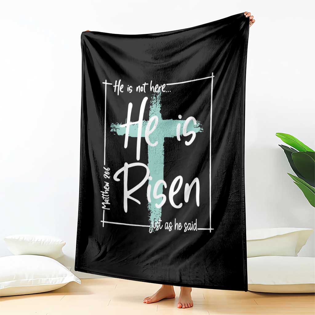 Easter He Is Risen Throw Blanket He Is Not Here Christian Cross
