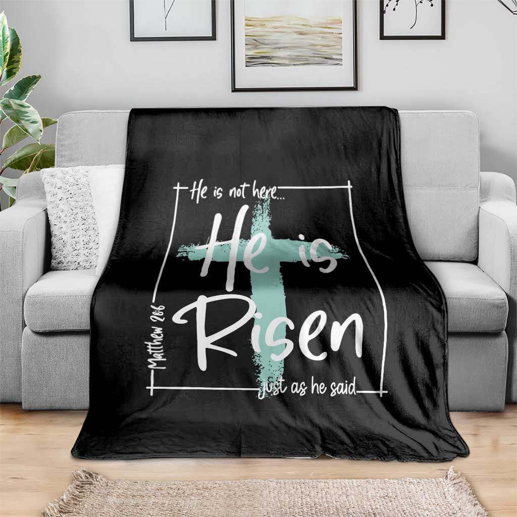 Easter He Is Risen Throw Blanket He Is Not Here Christian Cross