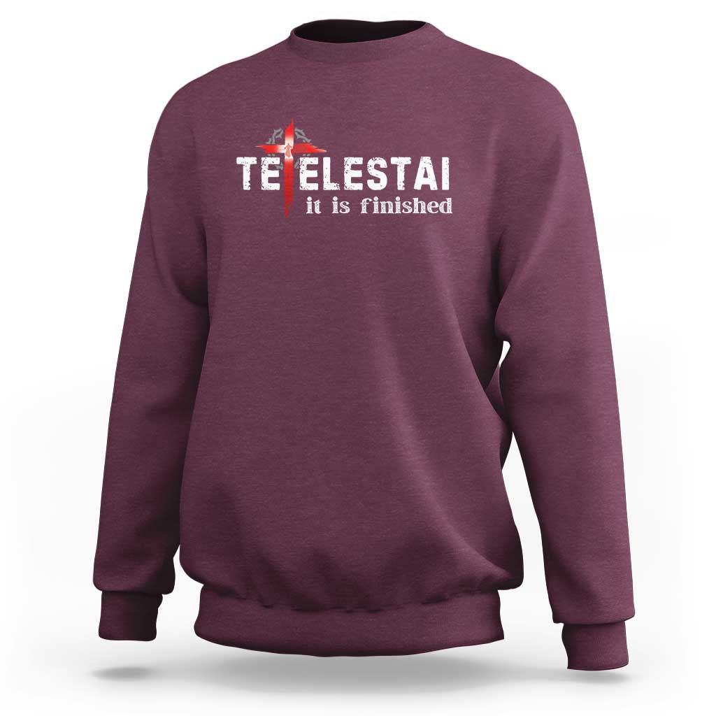 Tetelestai It Is Finished Sweatshirt Jesus Last Words Christian Easter