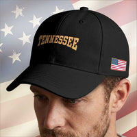 Tennessee Fan Baseball Cap Orange Retro Checkered Varsity TN State