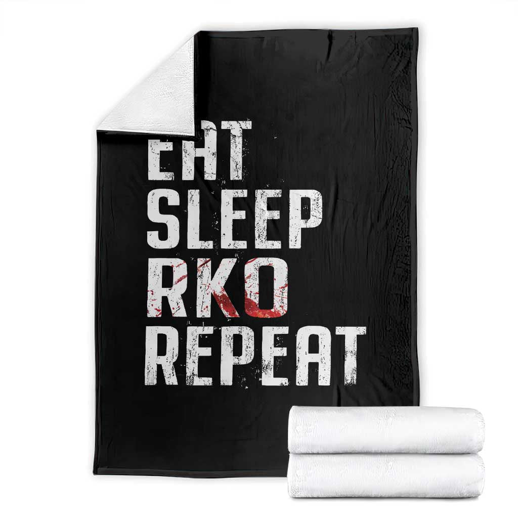 Eat Sleep RKO Repeat Throw Blanket Blood Stained