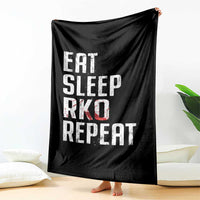 Eat Sleep RKO Repeat Throw Blanket Blood Stained