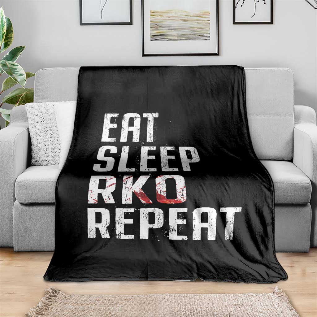 Eat Sleep RKO Repeat Throw Blanket Blood Stained