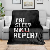 Eat Sleep RKO Repeat Throw Blanket Blood Stained