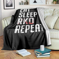Eat Sleep RKO Repeat Throw Blanket Blood Stained