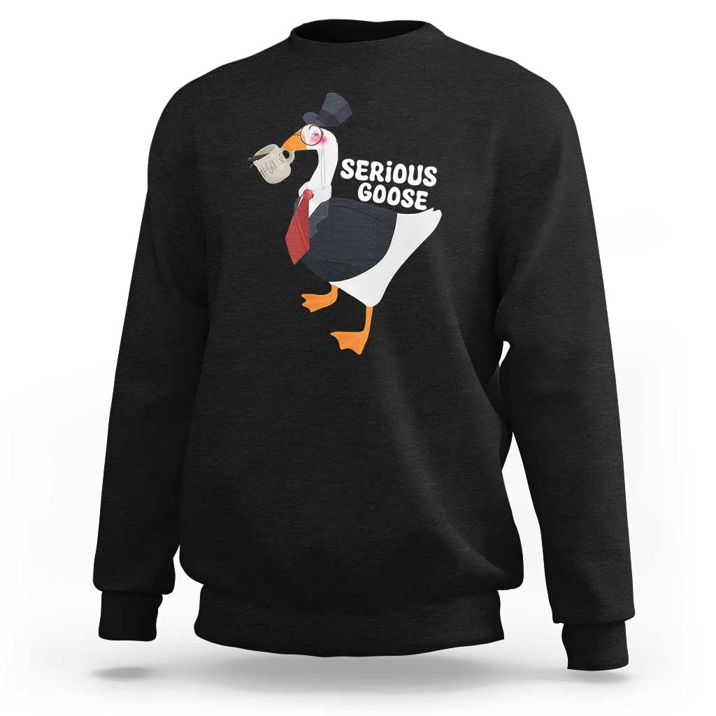 Serious Goose Sweatshirt Funny Office Tuxedo Animal Meme