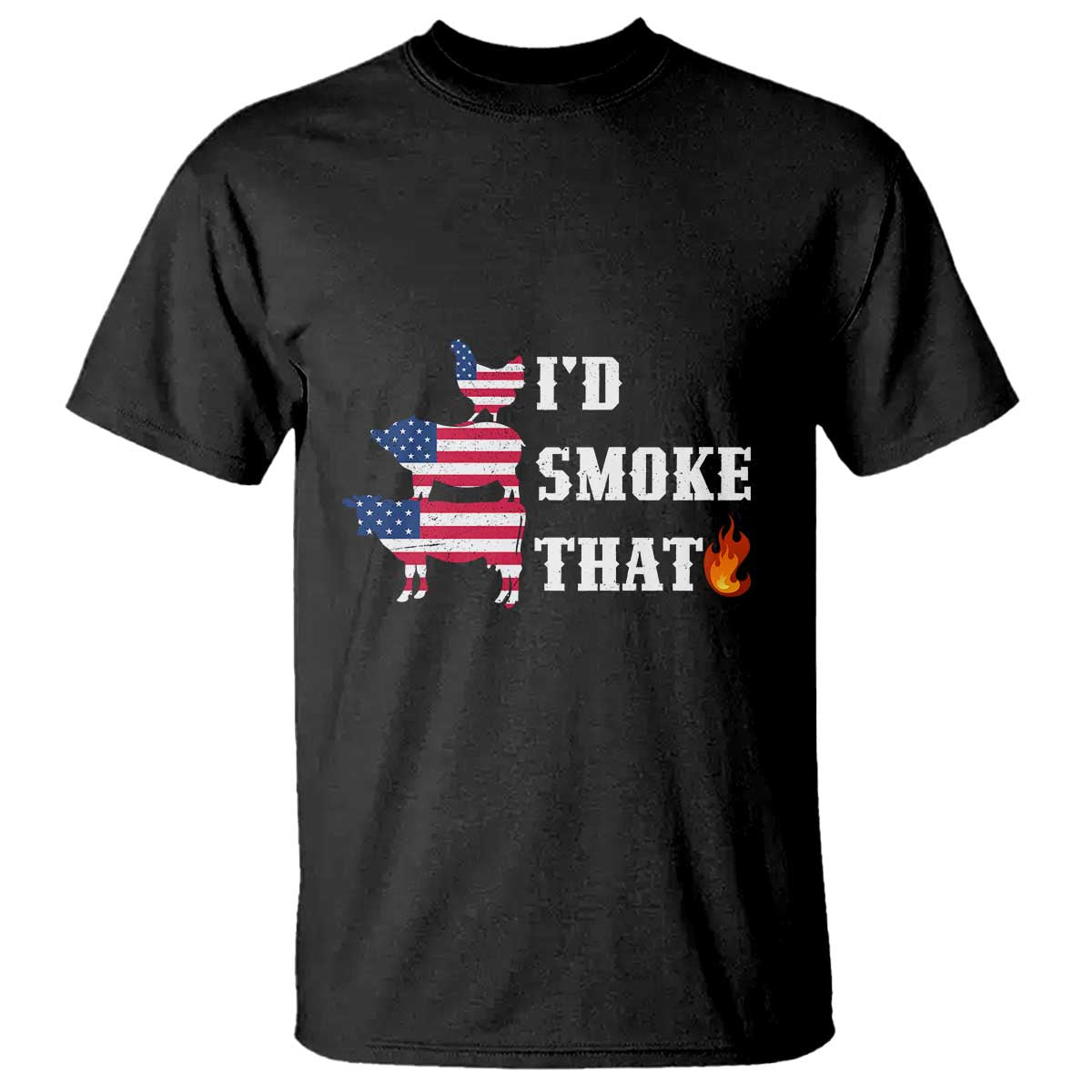 4th Of July BBQ T Shirt I'd Smoke That Barbecue Cook Pitmaster Grill Chef - Wonder Print Shop