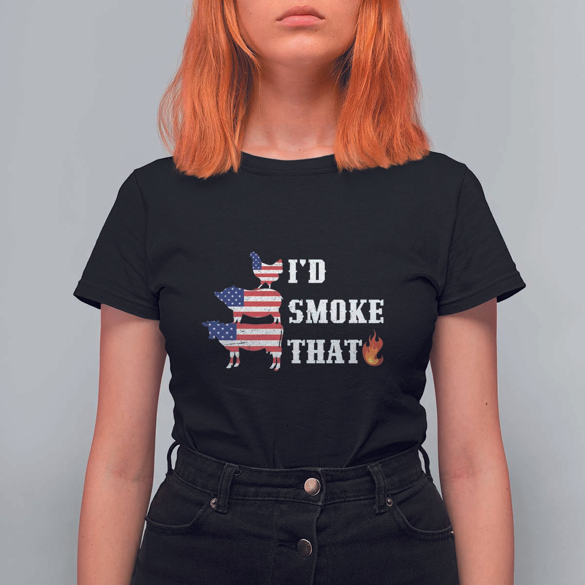 4th Of July BBQ T Shirt For Women I'd Smoke That Barbecue Cook Pitmaster Grill Chef - Wonder Print Shop