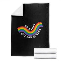 No Kings But Yas Queens LGBTQ Pride Retro Rainbow Throw Blanket