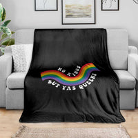 No Kings But Yas Queens LGBTQ Pride Retro Rainbow Throw Blanket