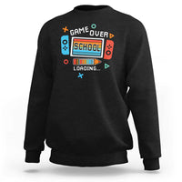 Black sweatshirt with game console 'School Loading...' graphic on front