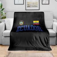 Ecuador Vintage Throwback Soccer Jersey Style Throw Blanket Ecuadorian Hispanic Heritage
