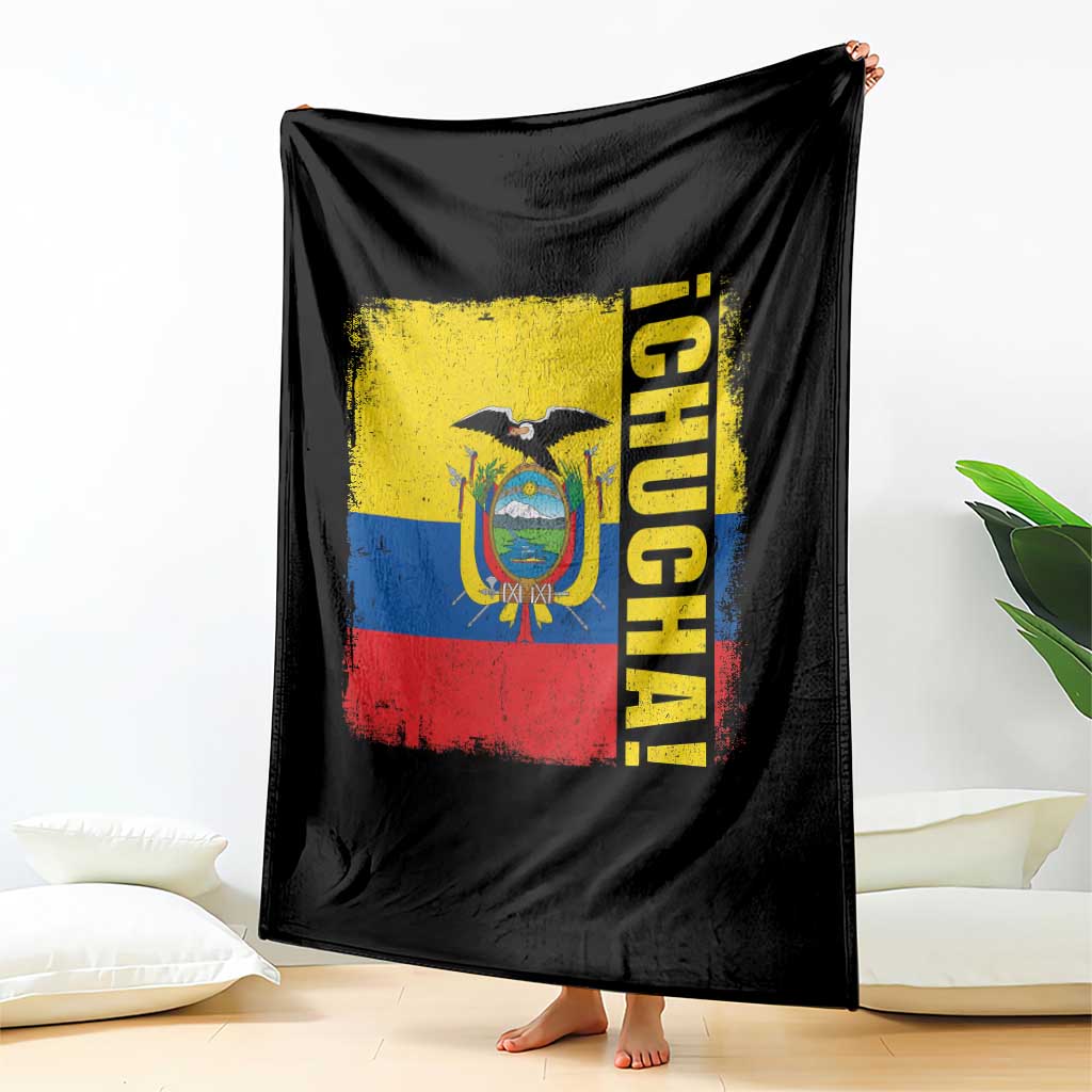 Chucha Funny Ecuadorian Slang Vintage Ecuador Flag Throw Blanket