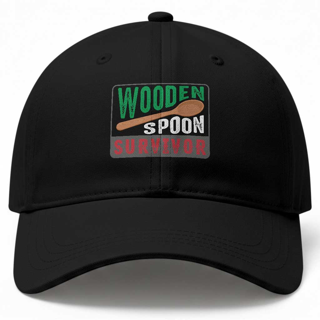 Funny Wooden Spoon Survivor Baseball Cap Italian Parenting