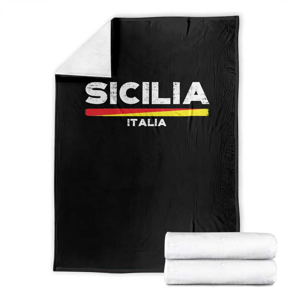 Proud Sicilian Italian Sicilia Flag Sicily Palermo Italy Throw Blanket