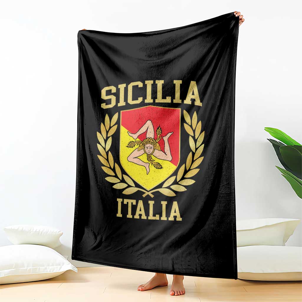Sicilia Flag Sicily Palermo Italy Triskelion Throw Blanket - Wonder Print Shop