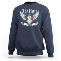 Italian Pride Sweatshirt Vintage Patriotic Italy Map - Wonder Print Shop