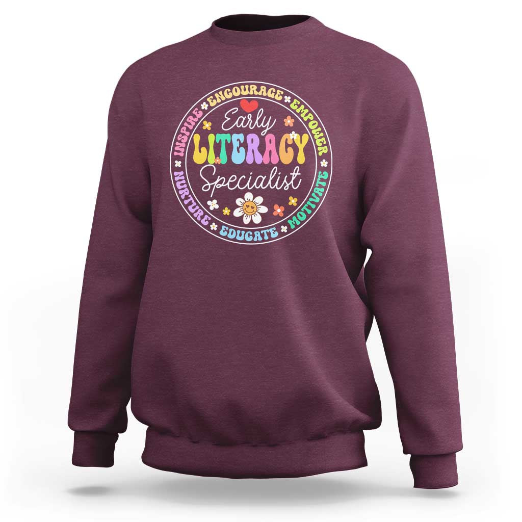 Early Literacy Specialist Sweatshirt Reading Dyslexia Awareness Month