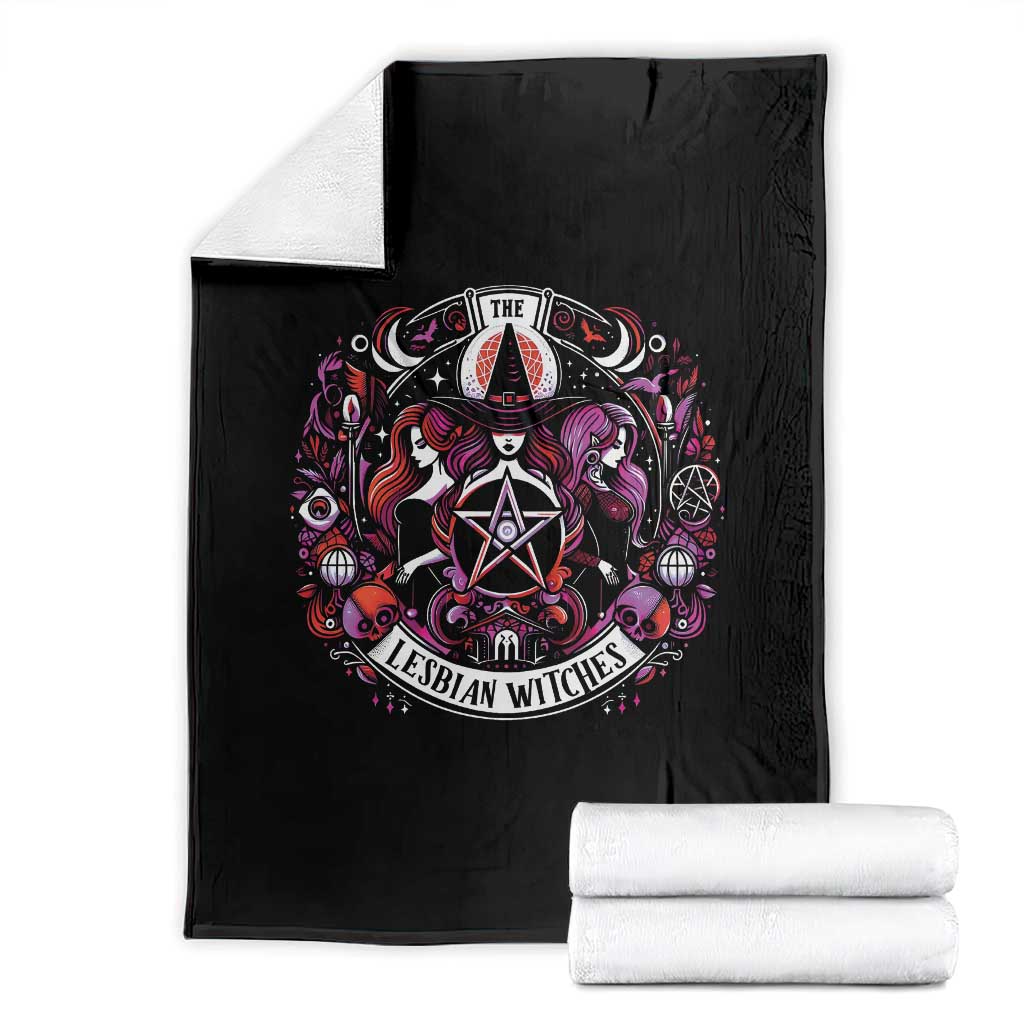 Halloween LGBT Throw Blanket The Lesbian Witches Pride Flag Pentagram - Wonder Print Shop