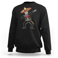 Black sweatshirt with dabbing skeleton mariachi graphic on front