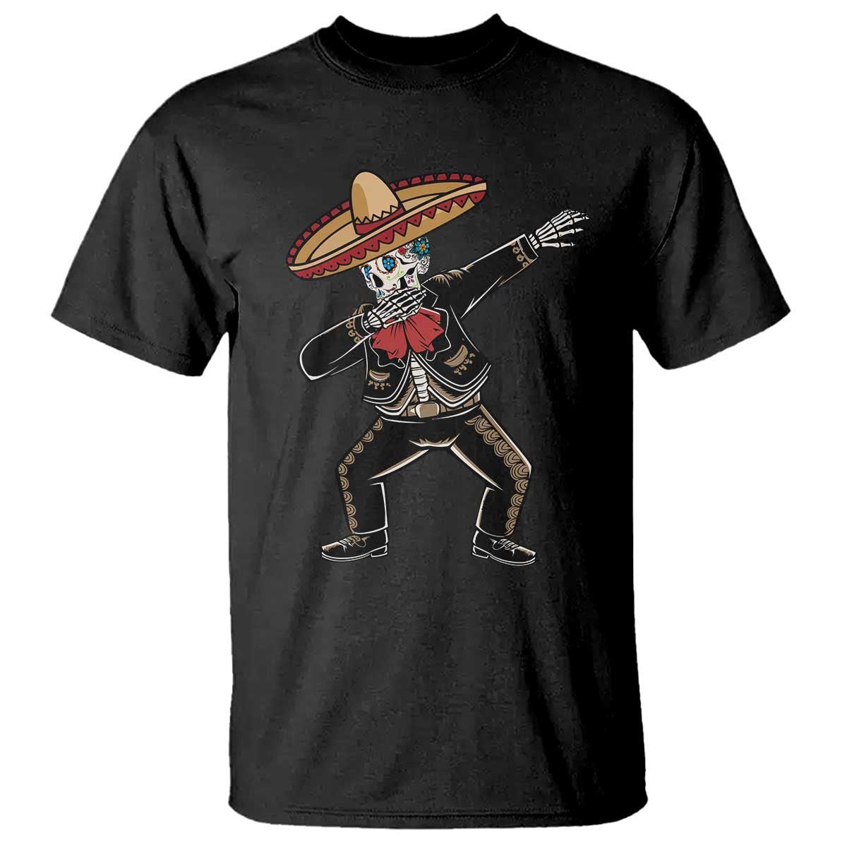 Day Of The Dead T Shirt Dabbing Sugar Skull Skeleton Mariachi