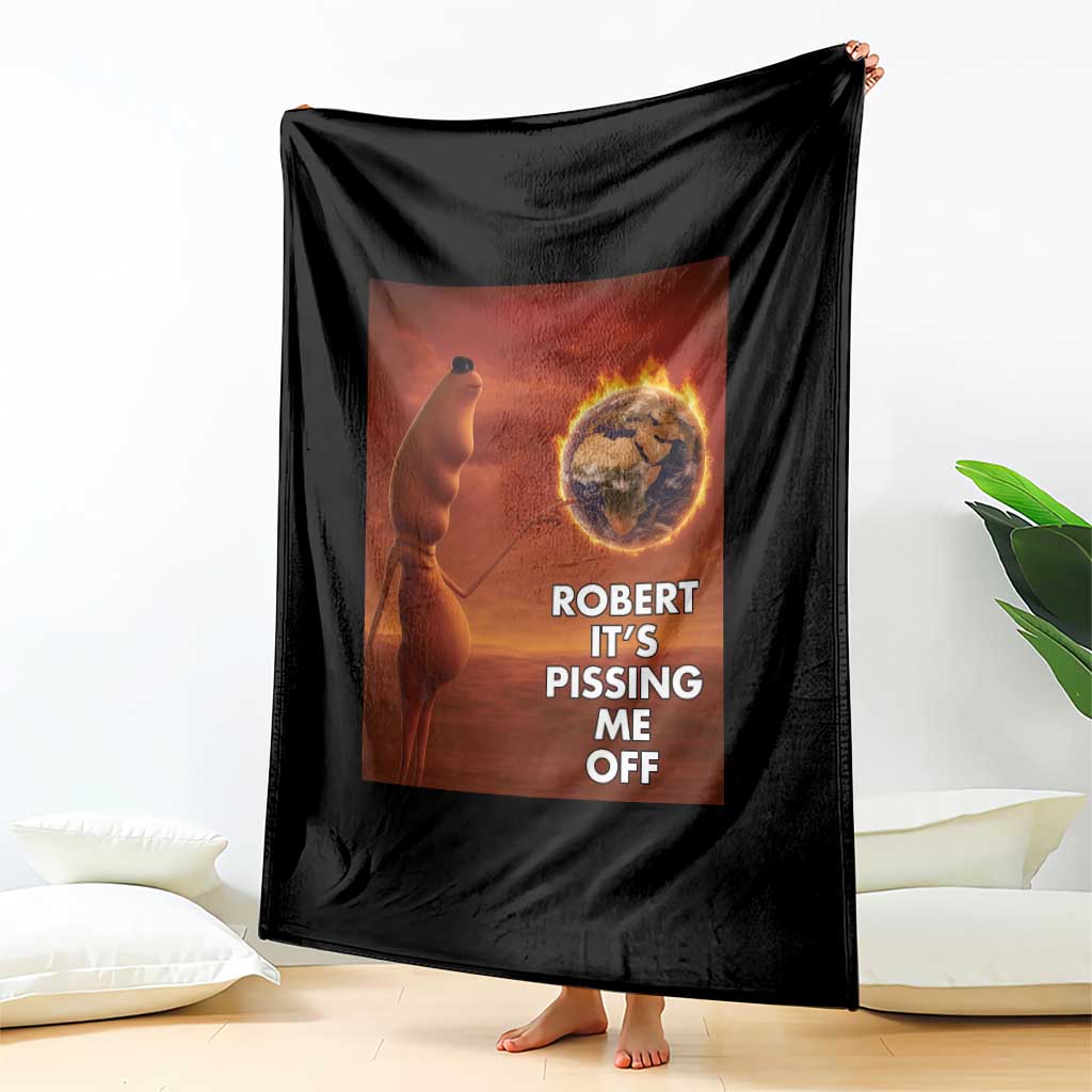 Funny Marcus Throw Blanket Robert Its Pissing Me Off Worm Meme - Wonder Print Shop
