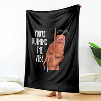 Funny Marcus Throw Blanket You Are Ruining The Vibe Worm Meme - Wonder Print Shop