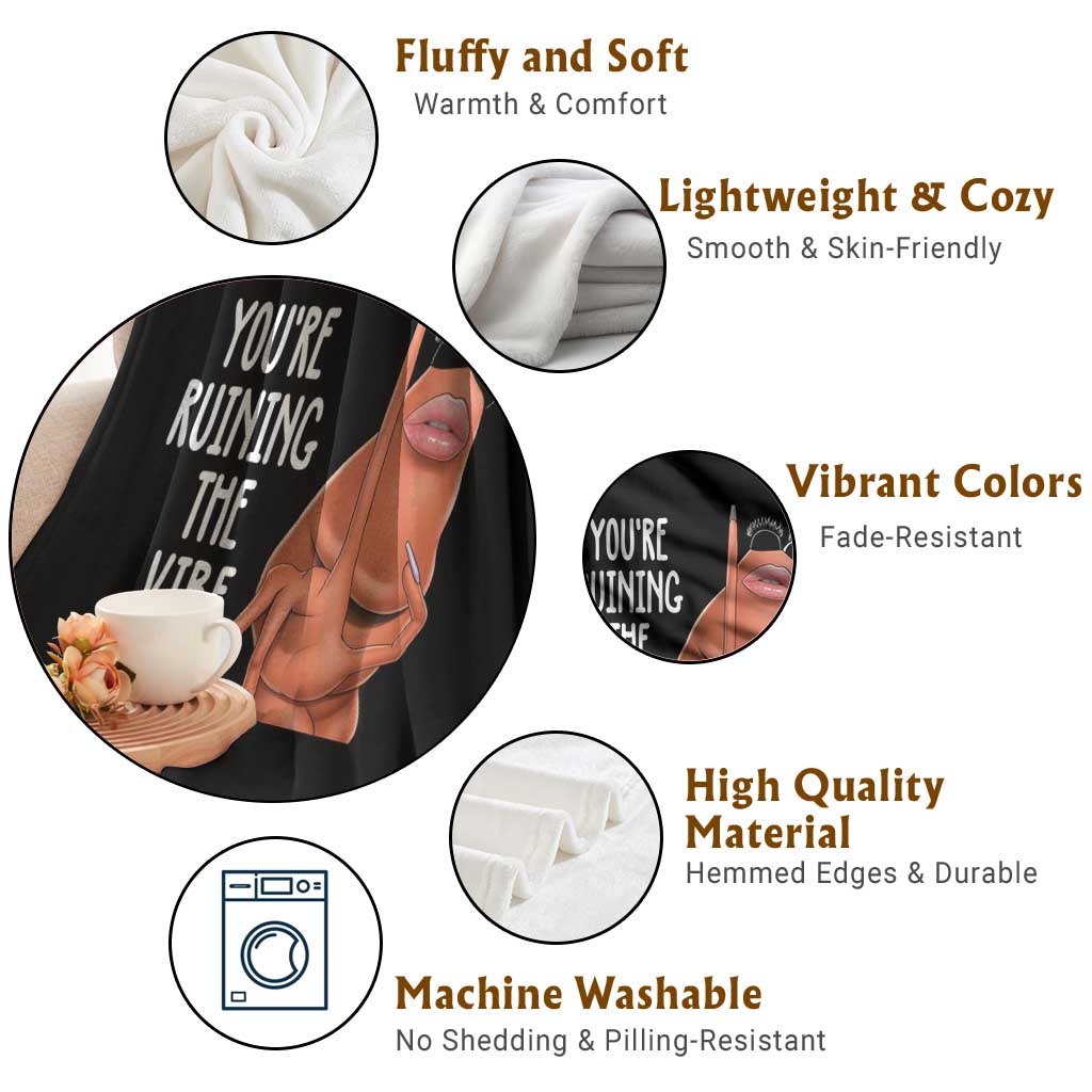 Funny Marcus Throw Blanket You Are Ruining The Vibe Worm Meme - Wonder Print Shop