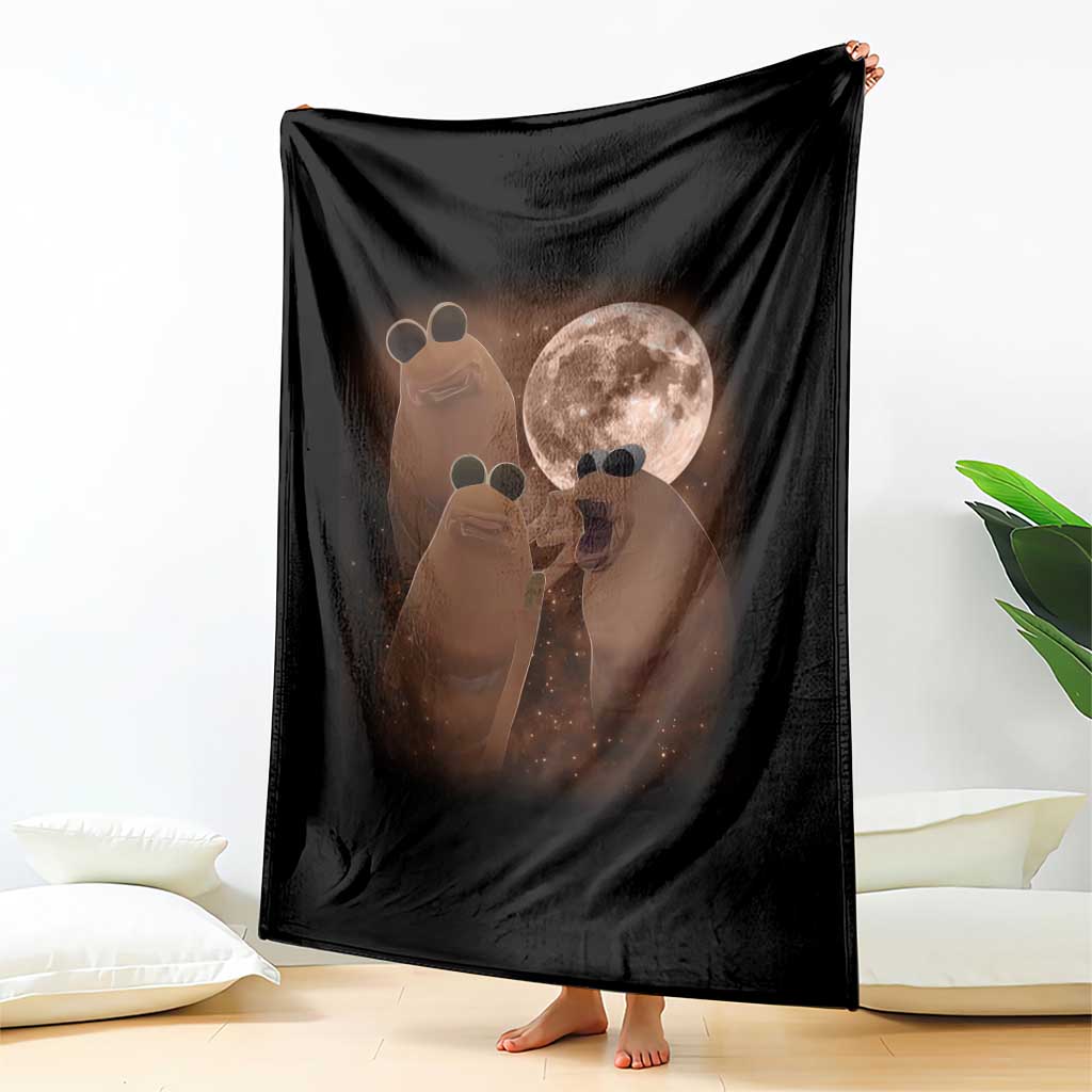 Three Marcus The Worm Moon Throw Blanket Funny Weird Cursed Meme - Wonder Print Shop