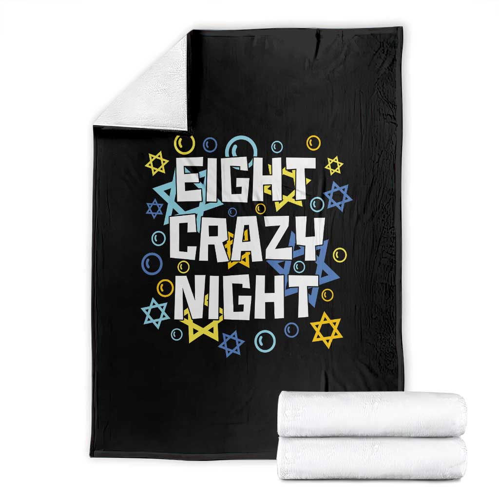 Funny Hanukkah Eight Crazy Night Throw Blanket Jewish Hebrew Chanukah David Stars - Wonder Print Shop