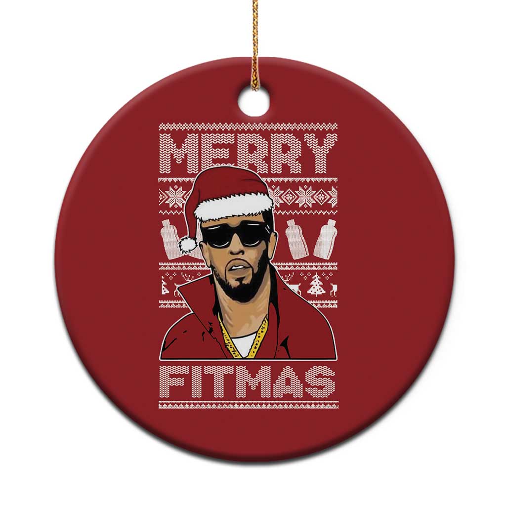 Funny Dirty Santa Diddy Merry Fitmas Christmas Ornament - Wonder Print Shop