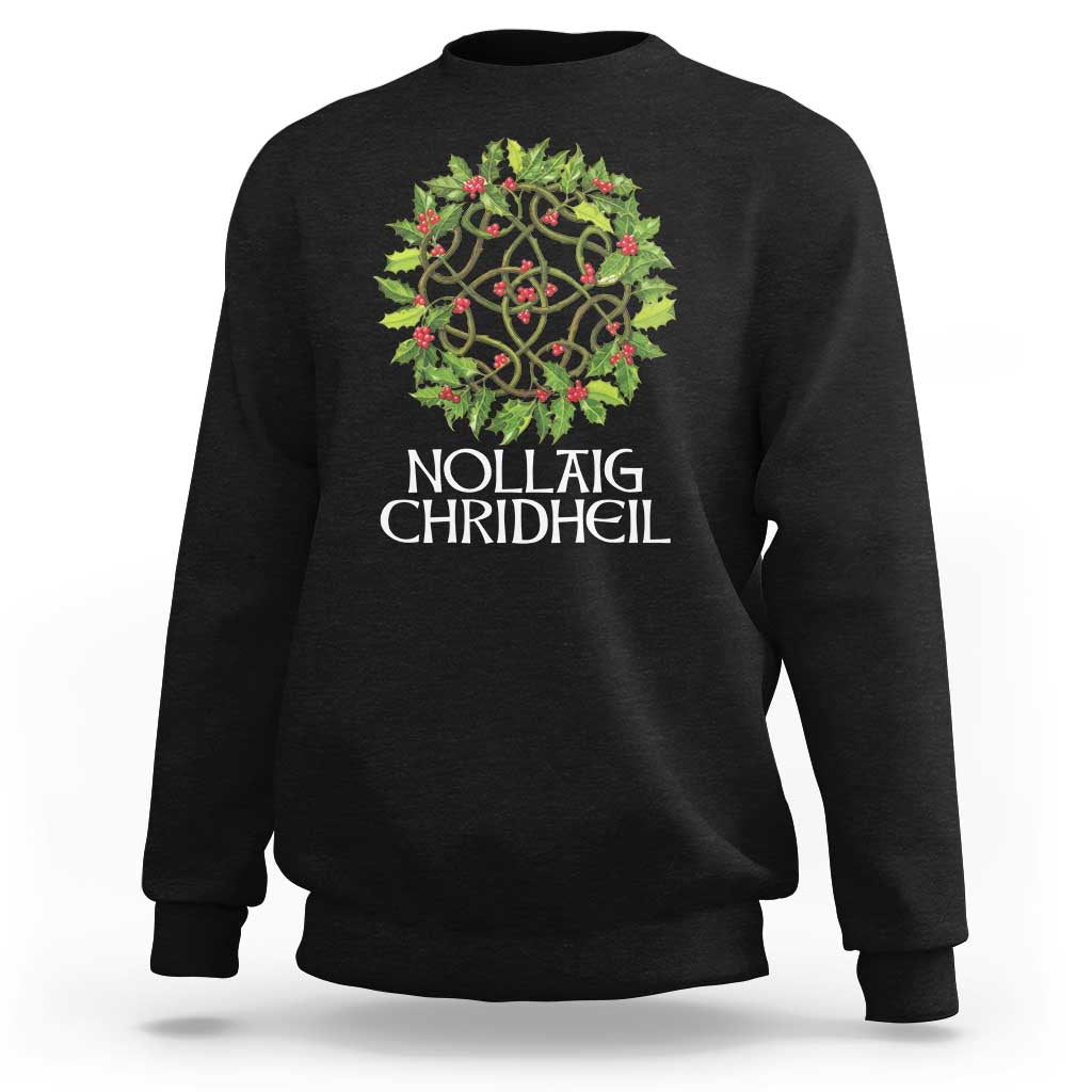 Scottish Merry Christmas Sweatshirt Nollaig Chridhel Celtic Xmas Mistletoe - Wonder Print Shop