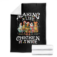 Making A List Chicken It Twice Throw Blanket Funny Christmas Chicken - Wonder Print Shop
