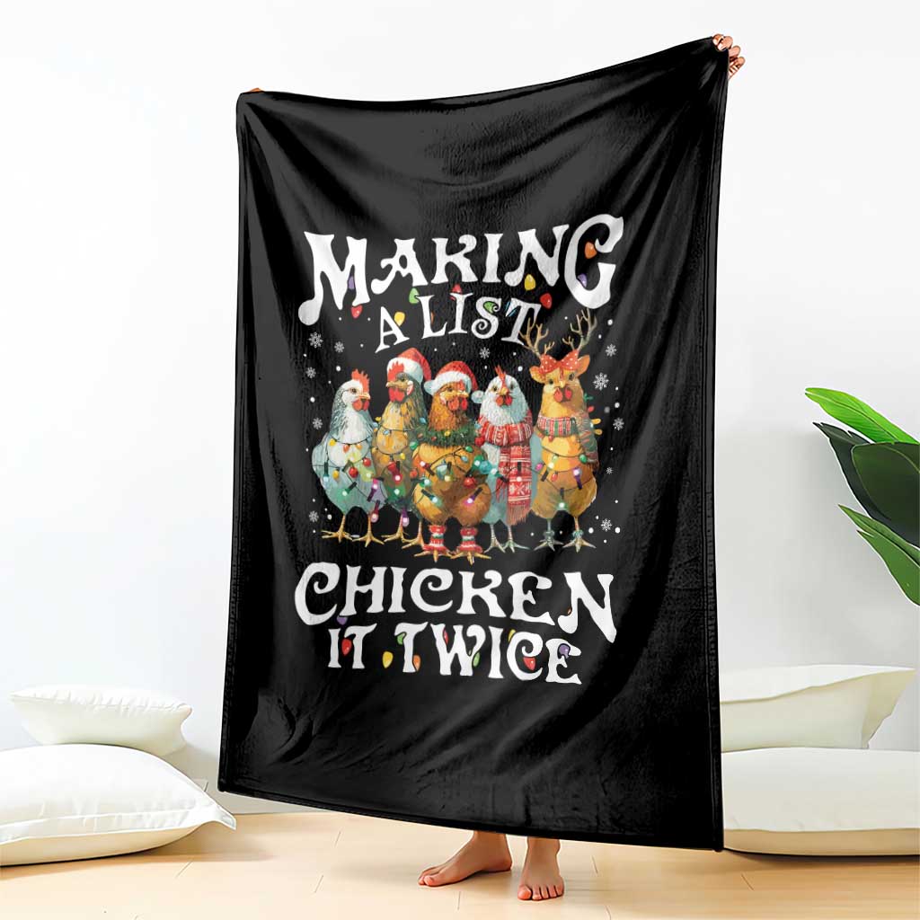 Making A List Chicken It Twice Throw Blanket Funny Christmas Chicken - Wonder Print Shop