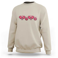 Sand Valentine’s Day pickleball sweatshirt with pink heart paddle graphic