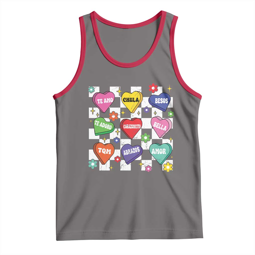 Funny Spanish Candy Heart Valentine's Day Tank Top