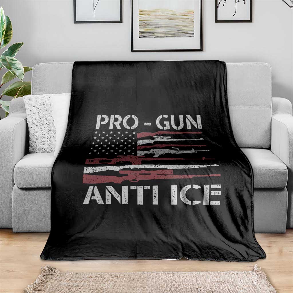 Pro Gun Anti Ice Throw Blanket Vintage American Flag 2nd Amendment Support