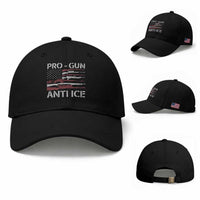 Pro Gun Anti Ice Baseball Cap Vintage American Flag 2nd Amendment Support